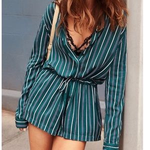 NWT Silence + Noise Dark Green Romper